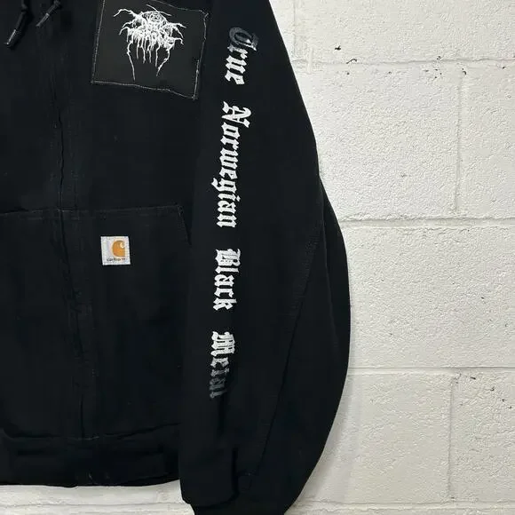 Y2K Carhartt Thermal-Lined Hooded Jacket “Black” Dark Throne - Picture 5 of 16